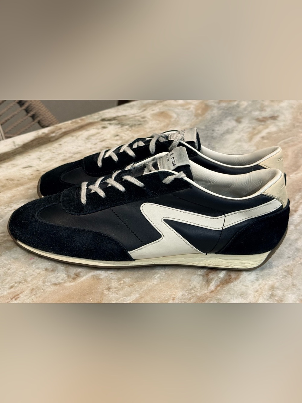 Women’s RAG & BONE Retro Runner Slim black sneakers- Size 39 - Picture 2 of 10